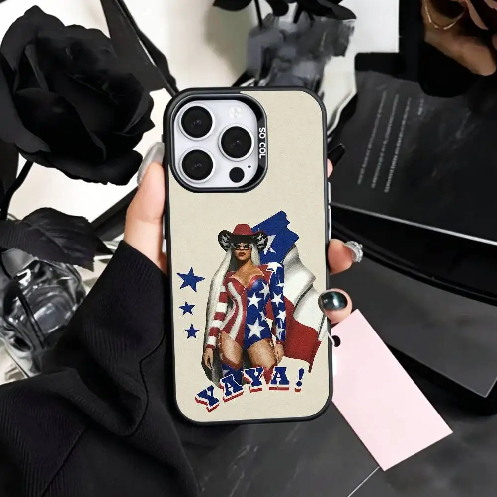 Фото Чехол для телефона B-Beyonce Cowboy для iPhone 17, 16, 15, 14, 13, 12, 11 Plus, Pro Max, цветной, с серебряным покрытием внутри №2