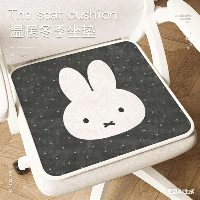 Фото Новая мультяшная моющаяся подушка Kawaii Miffy2026 с защитой от скольжения и грязи для общежития и класса №3