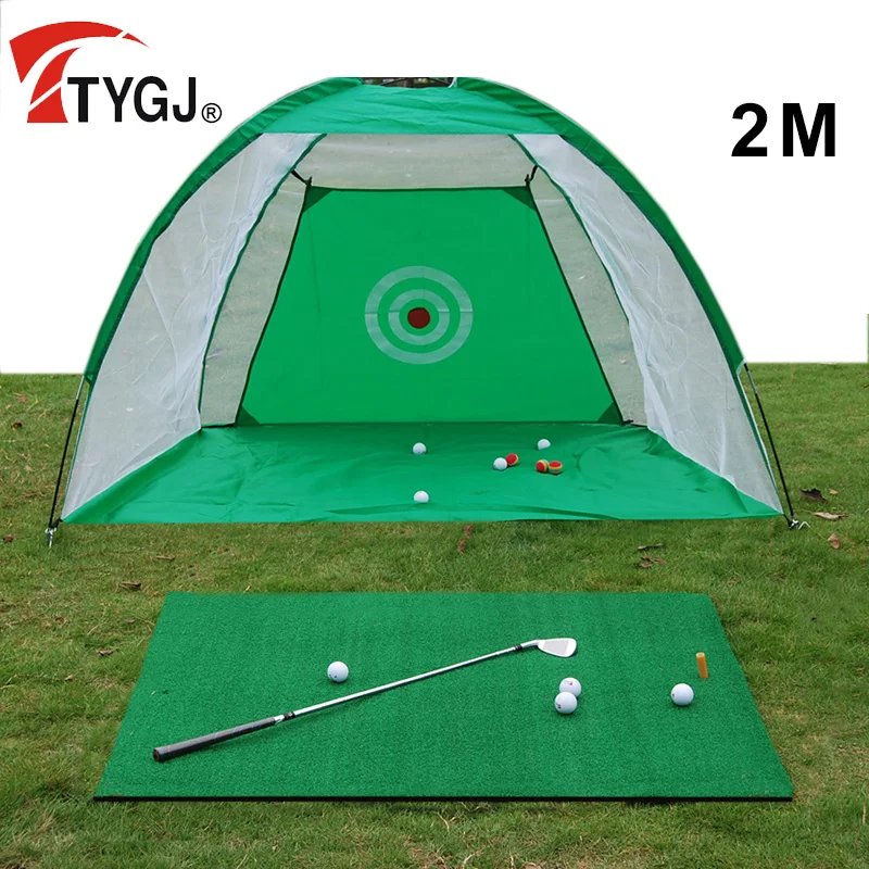 

TTYGJ Golf Practice Net 2M Pole Cutting Net Outdoor/Indoor Swing Trainer For Beginner Exerciser Tent Hitting Cage Equipmen