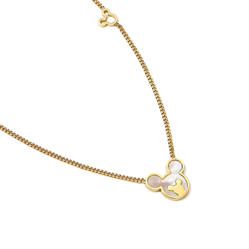 

Cute Mouse Pendant Necklace For Women Titanium Steel Clavicle Chain Anime Charm Jewelry Wholesale 2022 New Valentines Gift