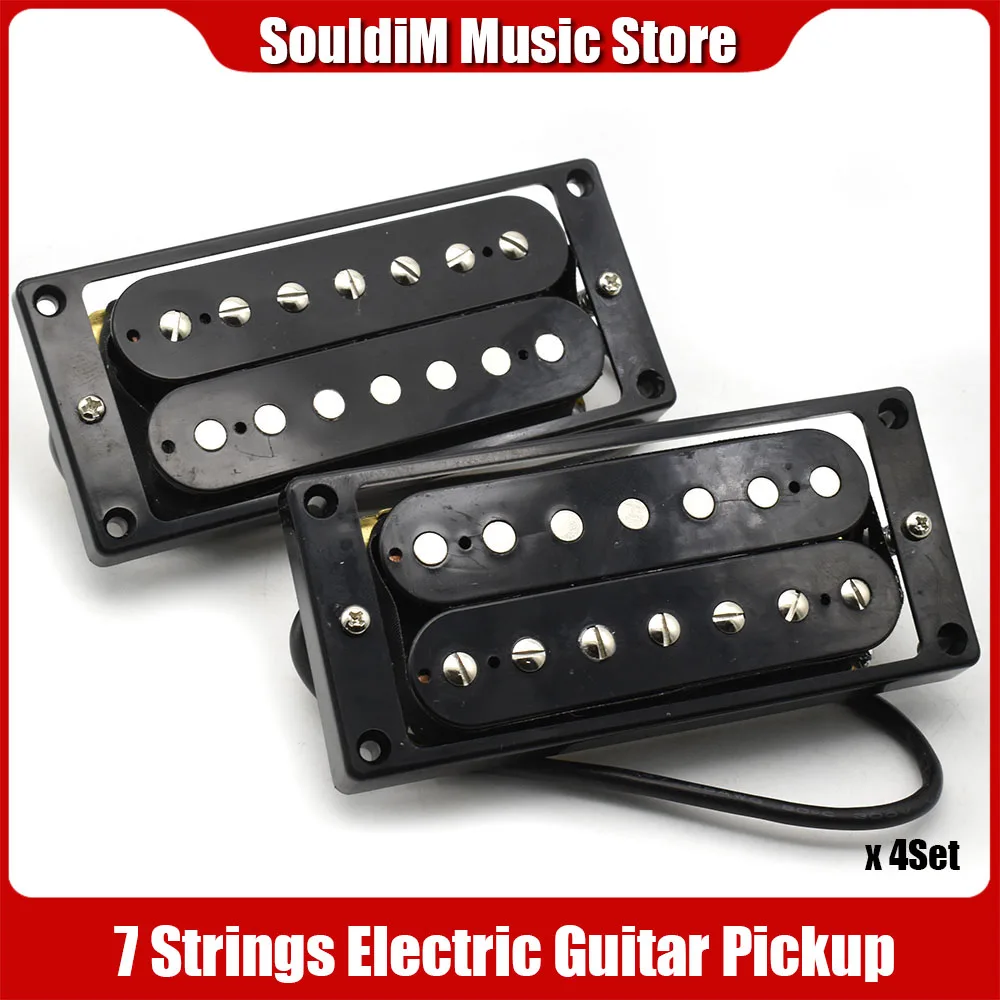

4Set 7 Strings Electric Guitar Humbucker Pickup Double Coil LP Electric Guitar Pickups Neck Bridge Pickup with installing Frame
