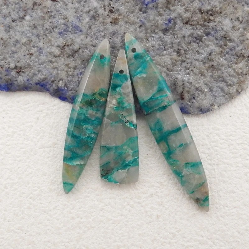 3 шт. свободные бусины из натурального камня хризокола для изготовления