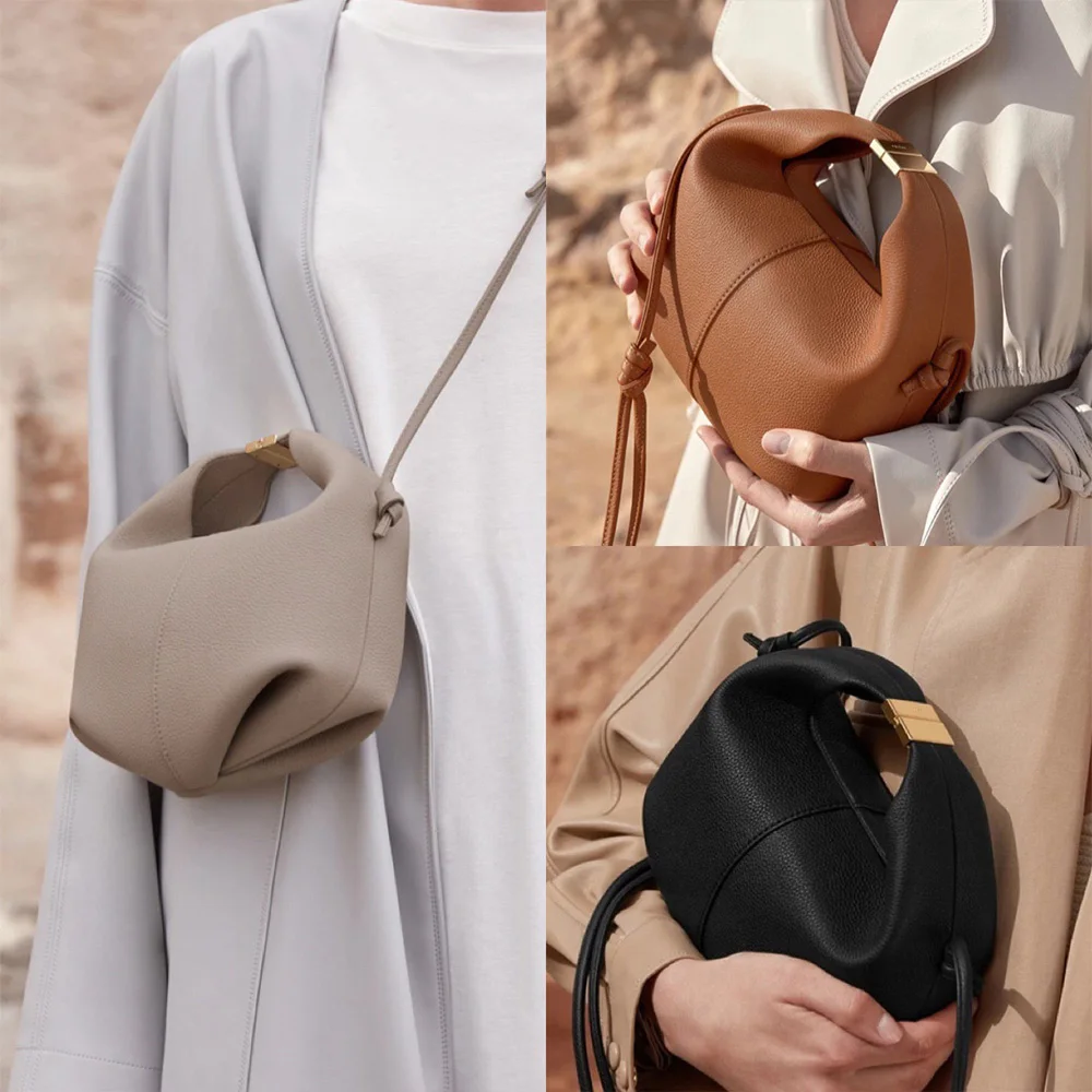 

Niche Design New Commuter Premium Texture Cowhide Shoulder Slanting Cross Women's Bag Dumpling Bag