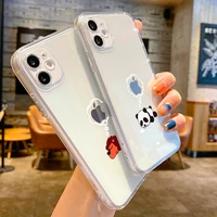animal funny cute phone cases for iphone 12 11 pro max 6s 7 8 plus xs max 12 13 mini x xr se 2020 cases transparent shell
