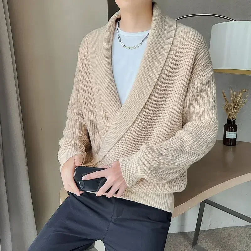 Новый толстый свитер для мужчин пальто в корейском стиле дизайнерский свитшот Y2k