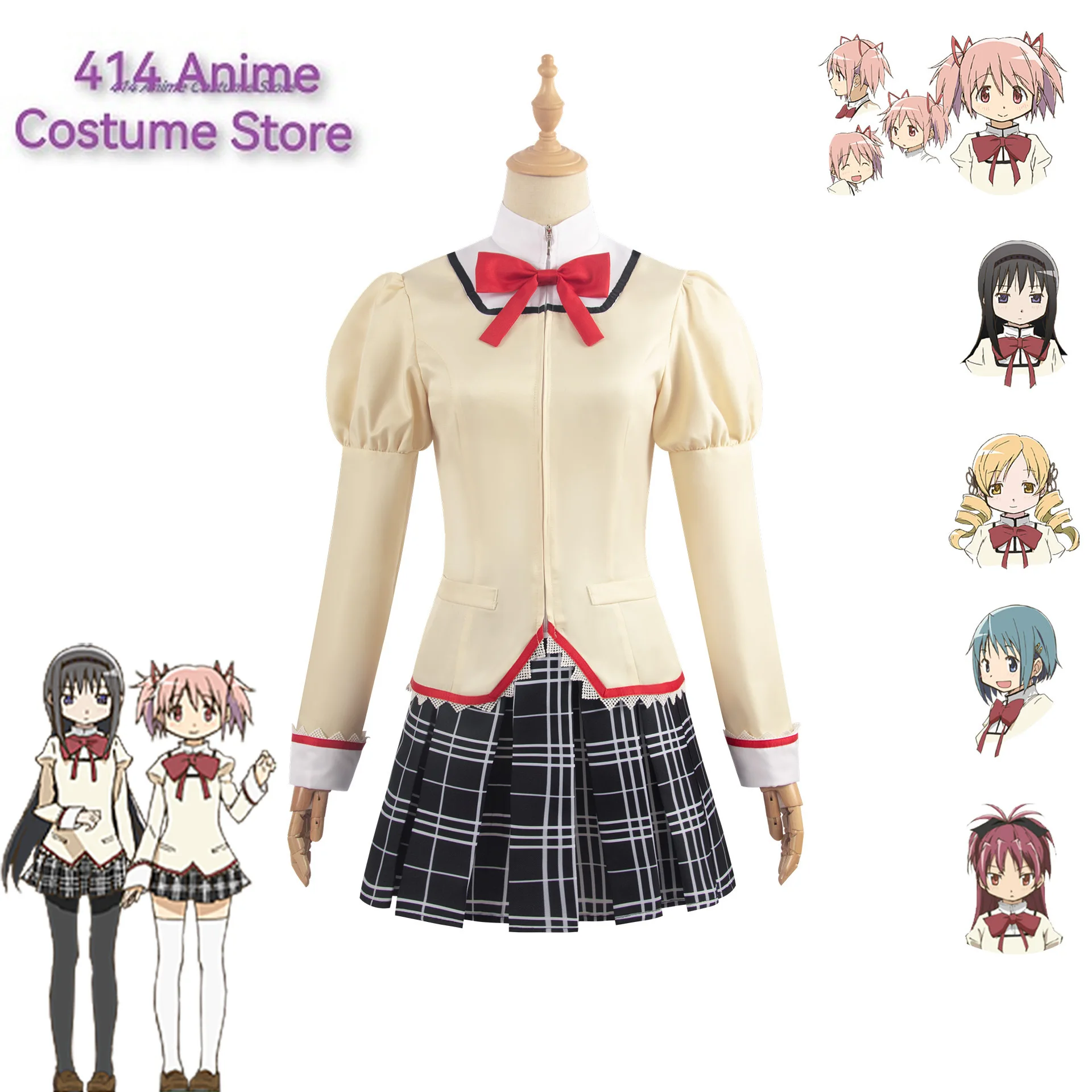 Аниме Волшебная девочка Puella Magi Madoka Magica Homura Akemi Косплей Костюм Боевая форма Парик