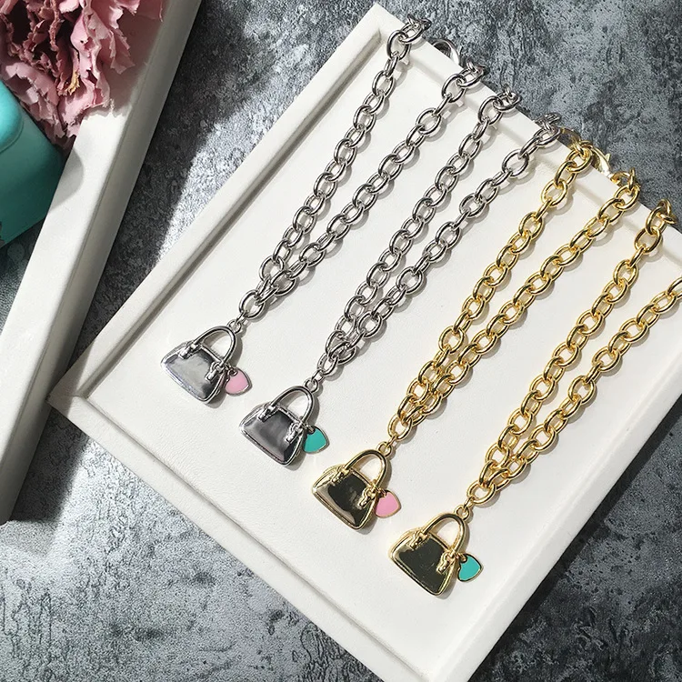 

Blue Pink Dropping Oil Love Bag Bracelet