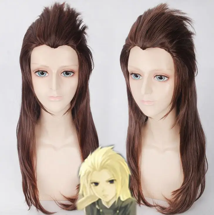 

Anime 60CM Long Brown Wigs Game Sally face Sallyface Larry Styled Heat Resistant Hair Cosplay Costume Wig
