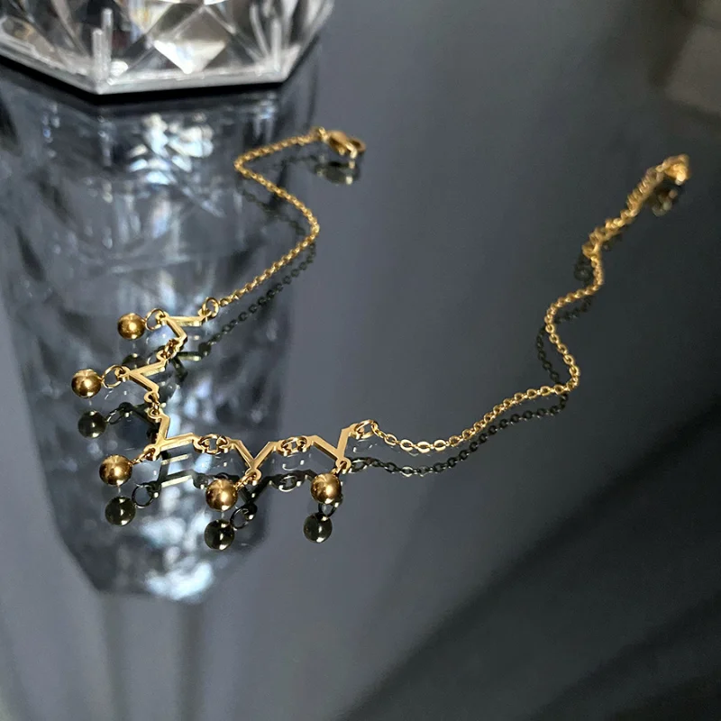 European and American Sexy Niche Design Crown Type Women's Anklet Titanium Steel Does Not Lose Colour Fashion Versatile Jewelry