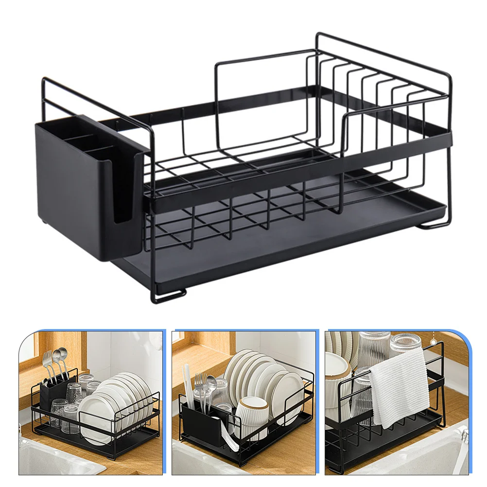 

Metal Dish Fork Drying Rack Utensil Holder Rack Kitchen Tableware Organizer