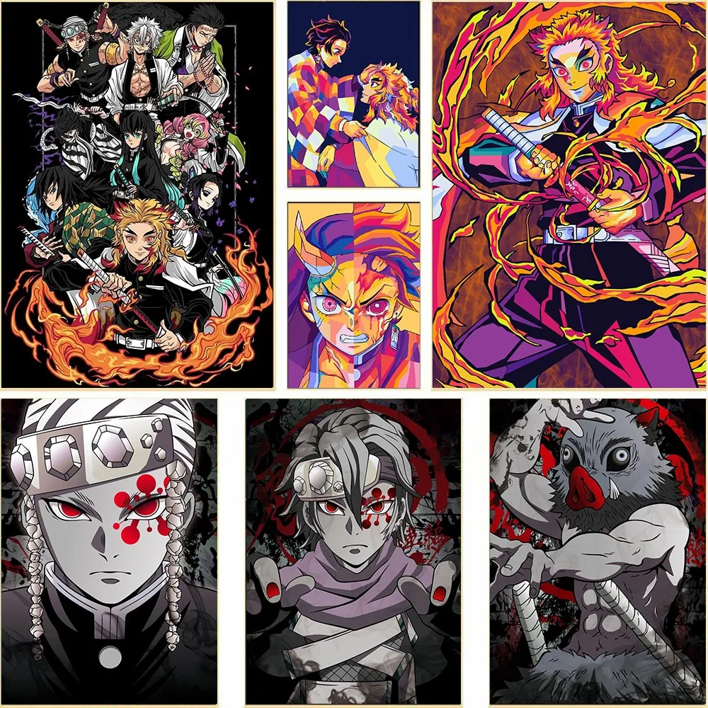 

Japanese Classic Demon Slayer Anime Character Poster Canvas Painting Print HD Wall Art Picture Modern Home Room Decor Aesthetic