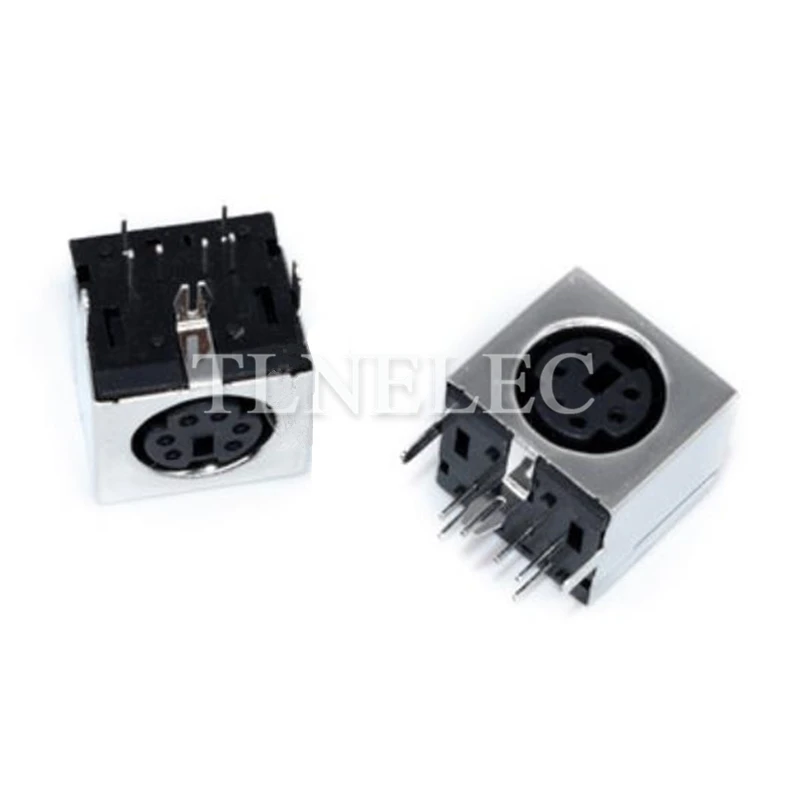 5 шт. 6P черный PS2 Розетка интерфейса штекер проводной соединитель для