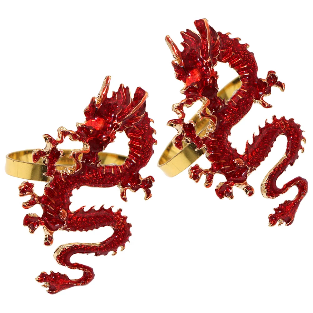 

2pcs Creative Napkin Rings Dragon Napkin Buckles Dining Table Napkin Holders