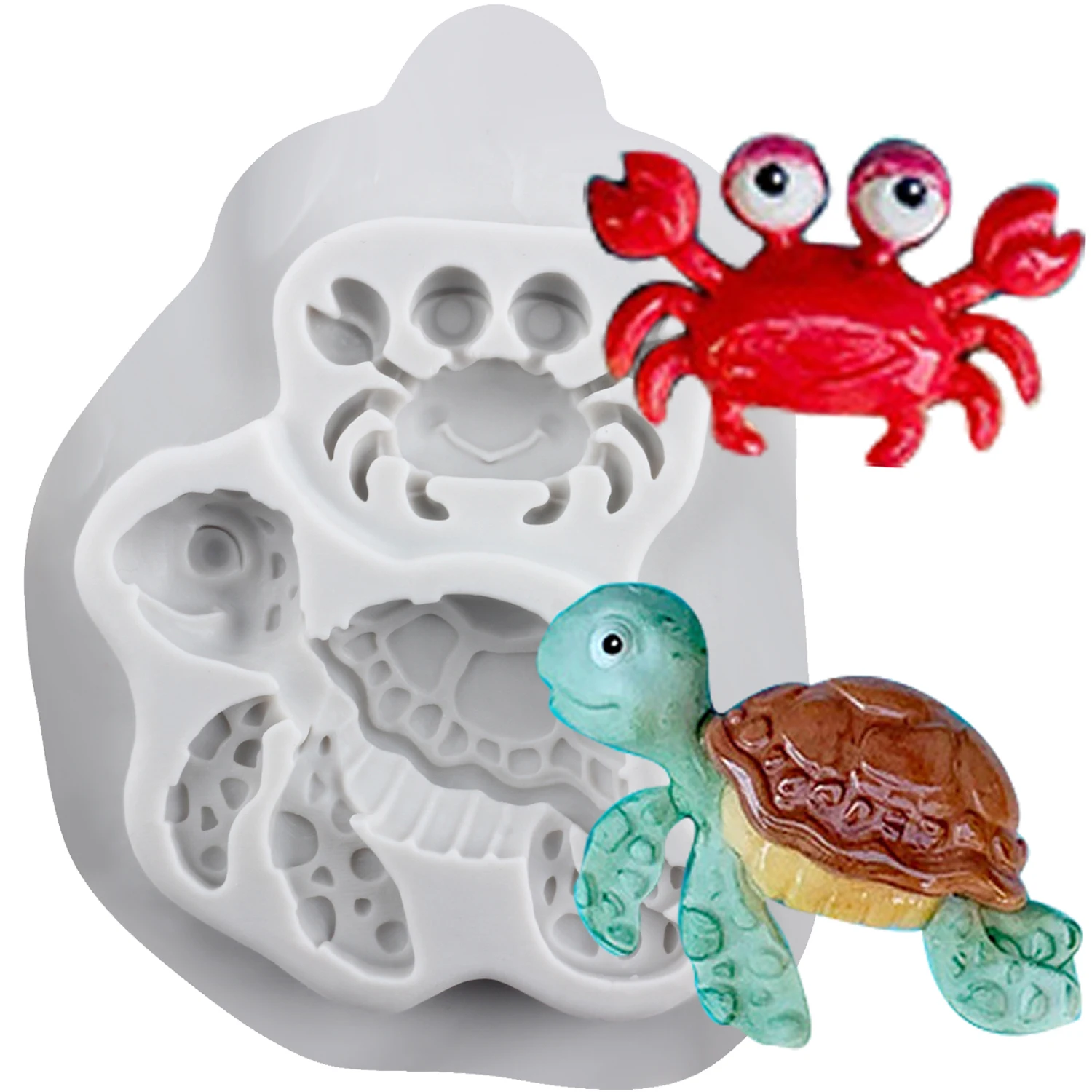 

Формы для торта Mujiang, силиконовые, морская черепаха, мини-краб