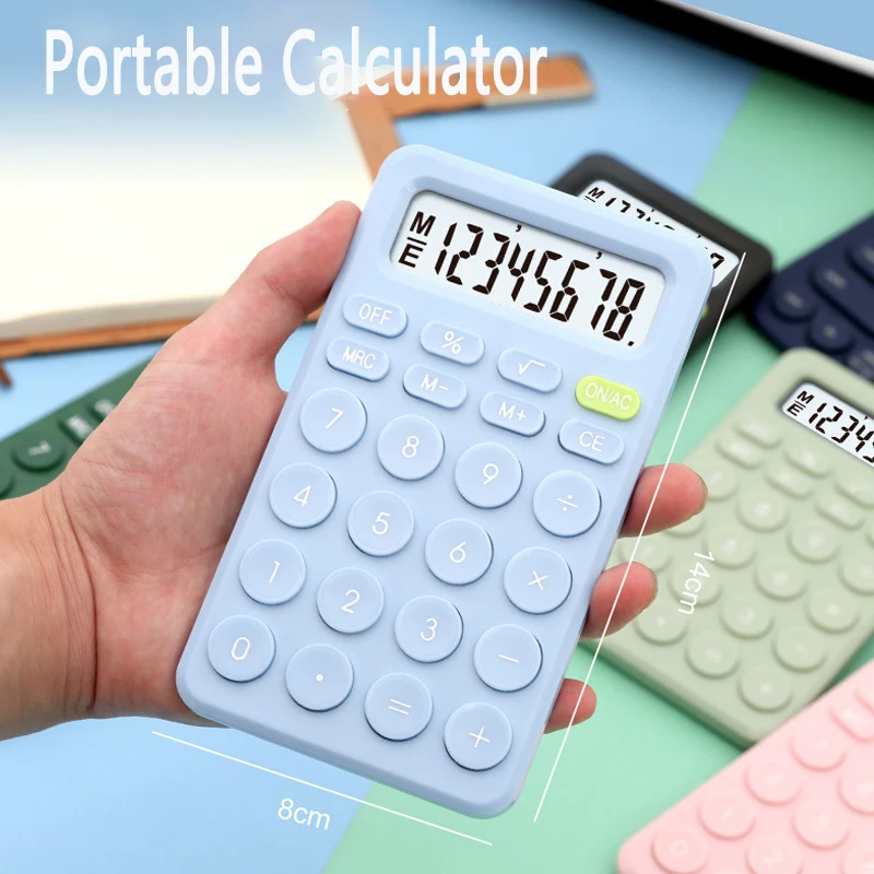 

Настольный мини-калькулятор с 8 цифрами и большими кнопками, инструмент для счета финансов и бизнеса, подходит для школьников, мелких канцел...