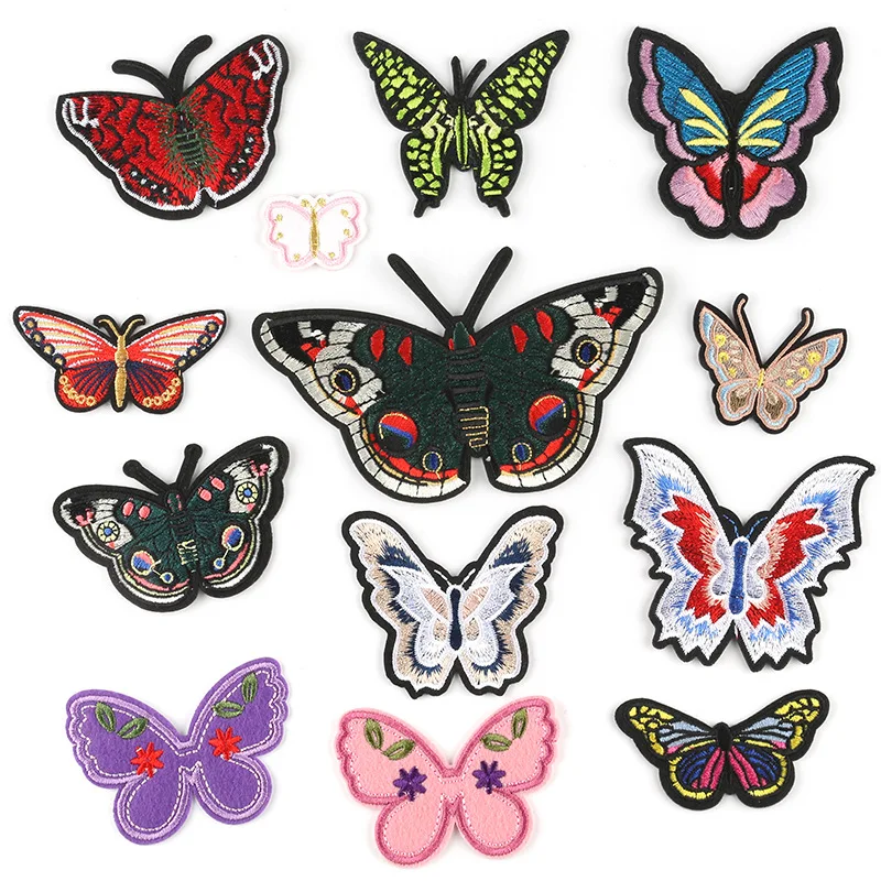 

13Pcs cartoon butterfly Series Ironing Embroidered Patche For Clothes Hat Jeans Sticker Sew T-shirt Applique DIY Badge decor