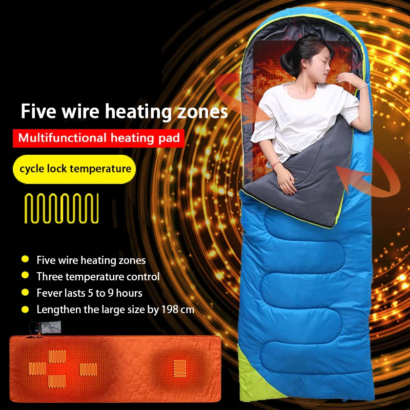 USB Heating Sleeping Bag Pad Electric Warmer Adjustable Temperature Outdoor Camping Equipment Cushion Winter Tent Thermal Mat