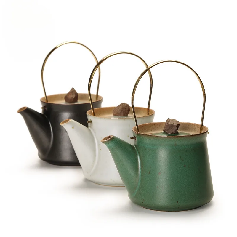 Камень Kee грубая керамика пучок маленький керамический чайник одиночный