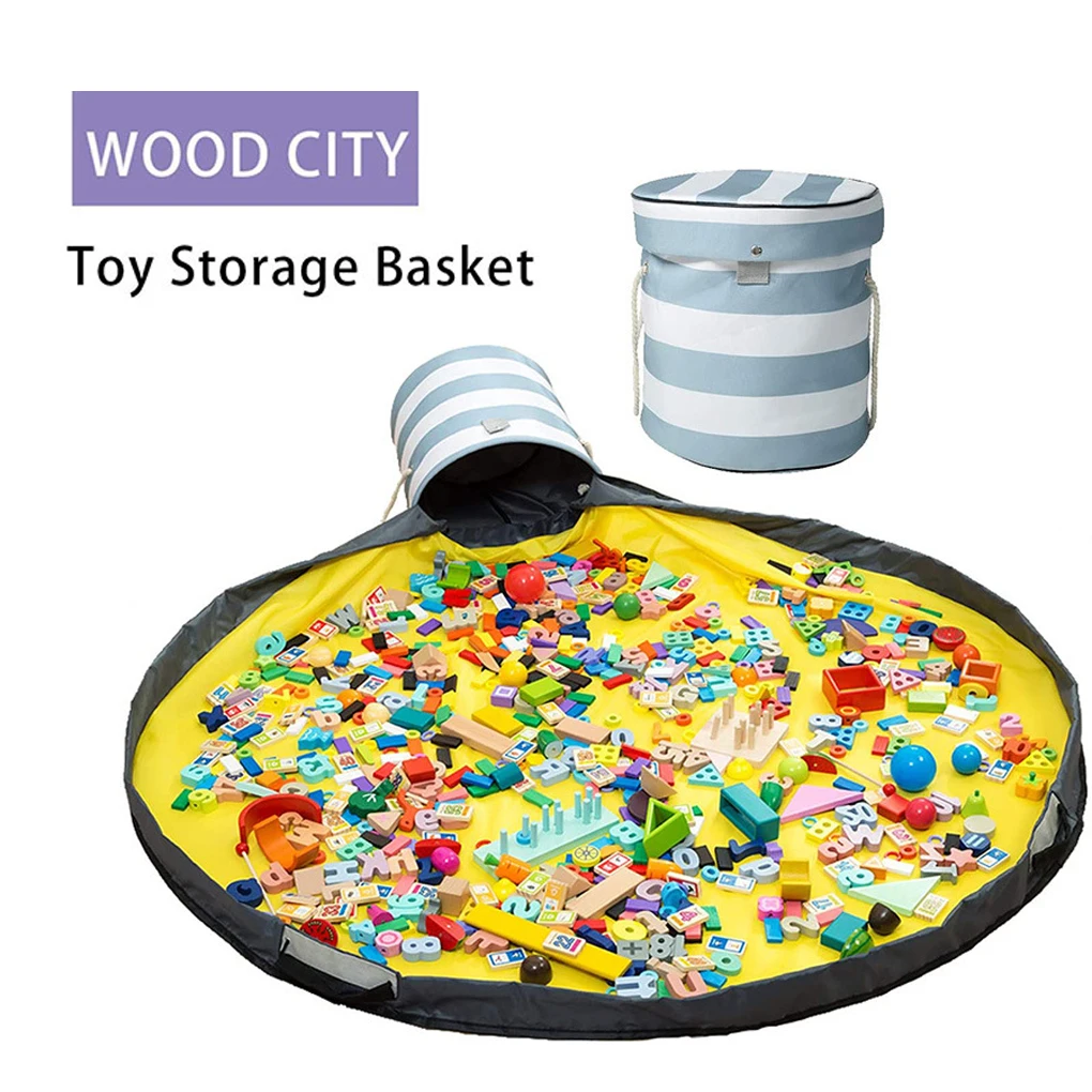Kids Toys Storage Organizer Play Mat Fast Drawstring Bag Basket Portable Container Bin Sapce-Saver Household Storage Accessories