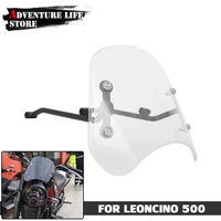 motorcycle windshield windscreen with brackets wind deflector front headlight fairing for benelli leoncino 500 leoncino500