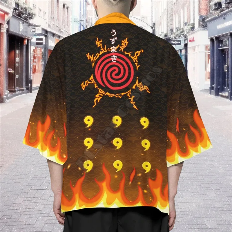 Summer Uzumaki Emblemu Kimono 3D Print Women For Men Kimono Cardigan Cosplay Kawaii Soft Japan Clothes Unisex Kimono Shirt