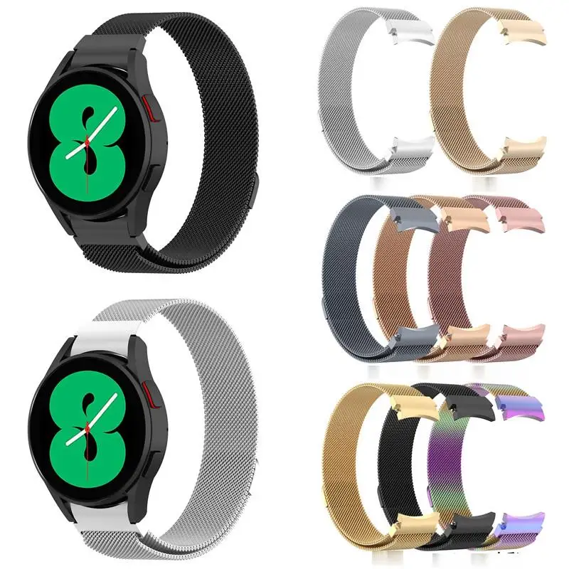 

Magnetic Loop Strap For Samsung Galaxy Watch 3 watch 4 44mm 40mm Curved End Metal Bracelet For Watch4 Classic 46mm 42mm Band
