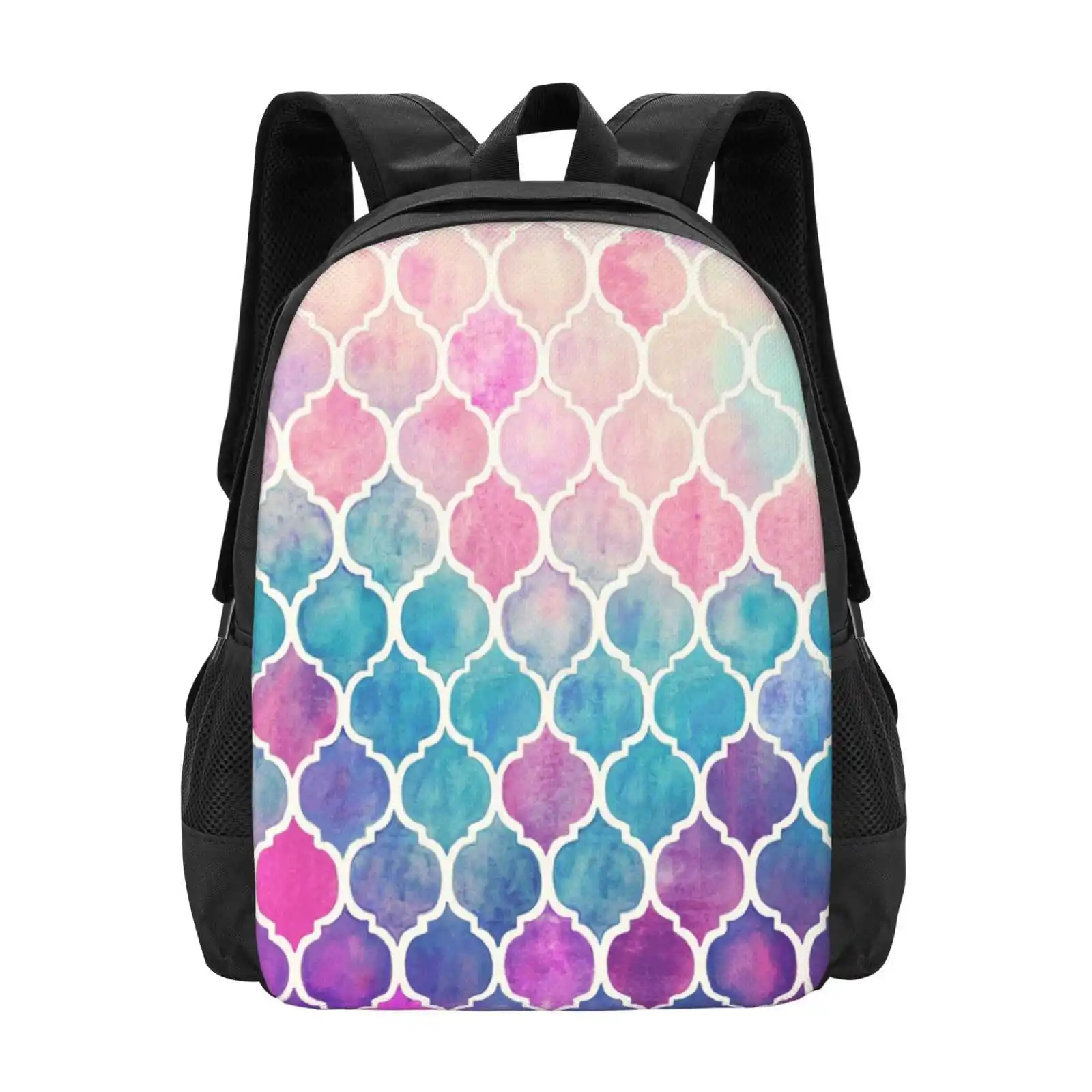 

Rainbow Pastel Watercolor Moroccan Pattern Hot Sale Backpack Fashion Bags Rainbow Pastels Watercolor Watercolour Moroccan