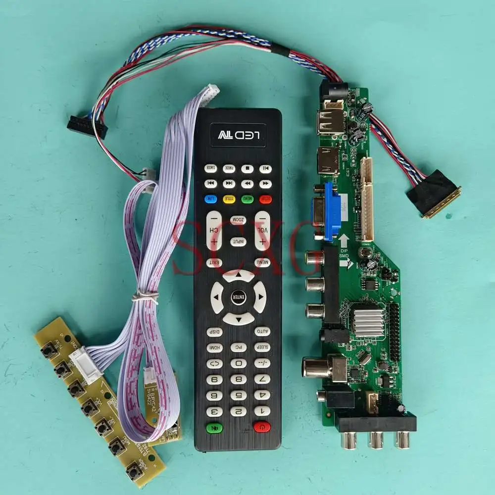

Плата контроллера для ЖК-дисплея, DIY комплект, подходит для Φ VGA HDMI-совместимый USB AV LVDS 40 Pin Screen 15,6 "цифровой сигнал DVB 1366 768