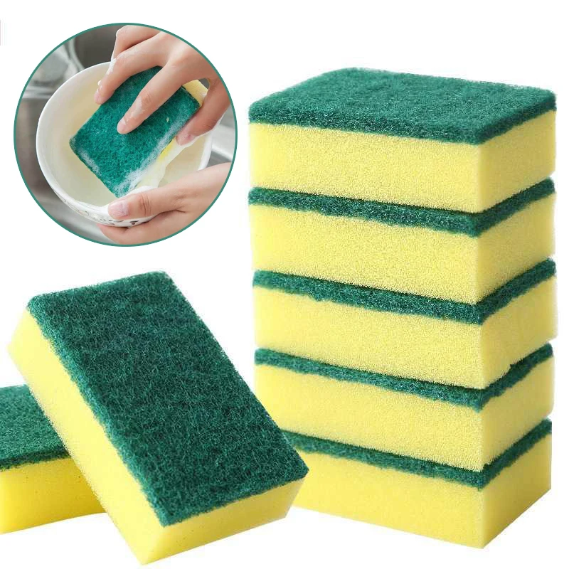 

5Pcs Wiping Rags Sponge High Density Sponge Kitchen Cleaning Tools Washing Towels Scouring Pad Microfiber Dish Cleaning Cloth