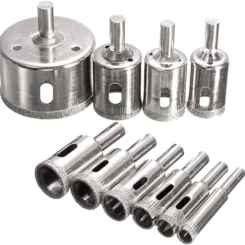 

10pcs Diamond Coated Hss Drill Bit Set 3-50mm Tile Marble Glass Ceramic Hole Saw Drilling Bits for Power Tools
