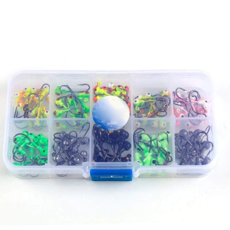 100pcs / Box 1g / 2g Fishhook Multicolor Lead Head Jigs With Single Hook Fish Tackle Pesca Iscas Accessories Fishing Hooks Tools enlarge