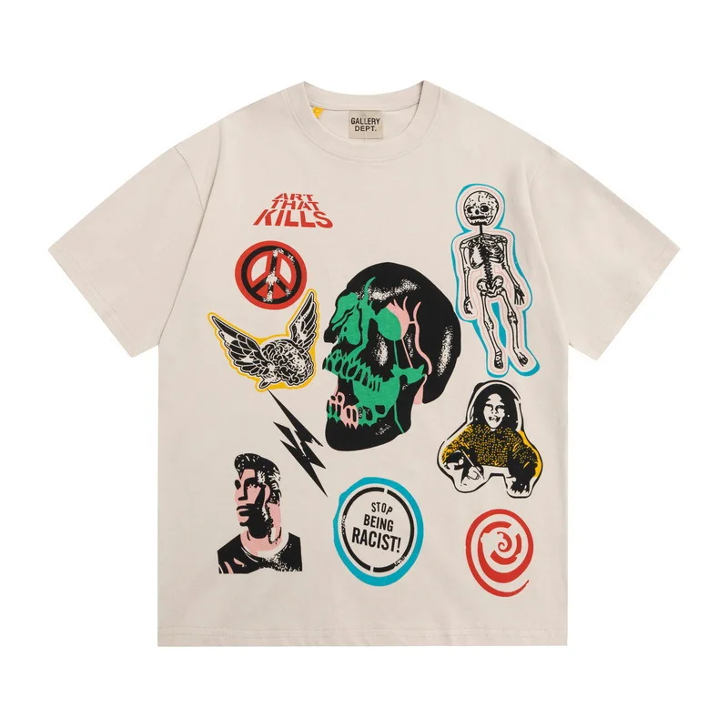 

GALLERY DEPT Trendy casual popular luxury letter print women's fashion brand tops summer short sleeve cotton men's T-shirt