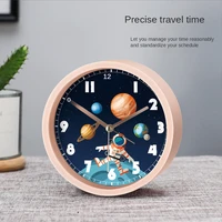 starry sky astronaut alarm clock roundsquare cartoon simple child boy bedside clock silent plastic desktop clocks despertador