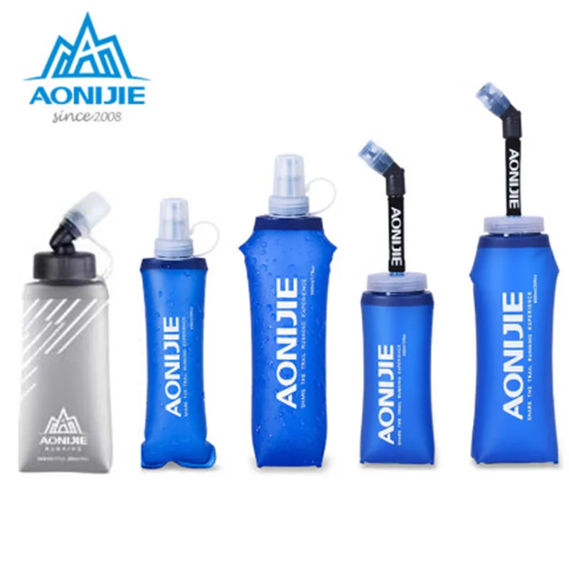

AONIJIE Newest 450ML 500ML Sports BPA Free Collapsible Foldable Soft Water Bag Water Bottle Kettle Flask Hydration Pack Bladder