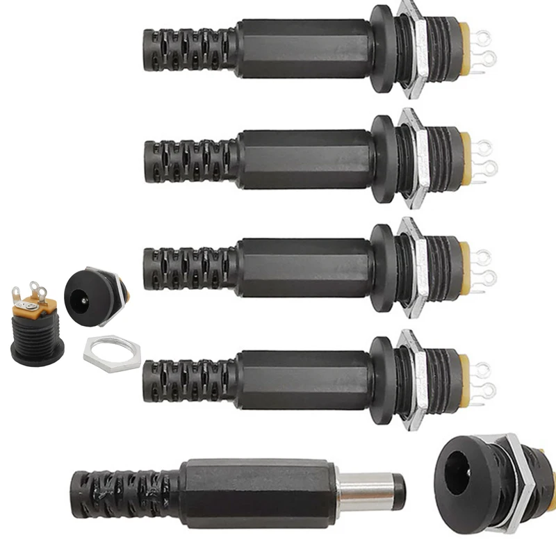 

Nut Panel Jack Screw DC Power Socket 5.5*2.1mm Mount Adapter