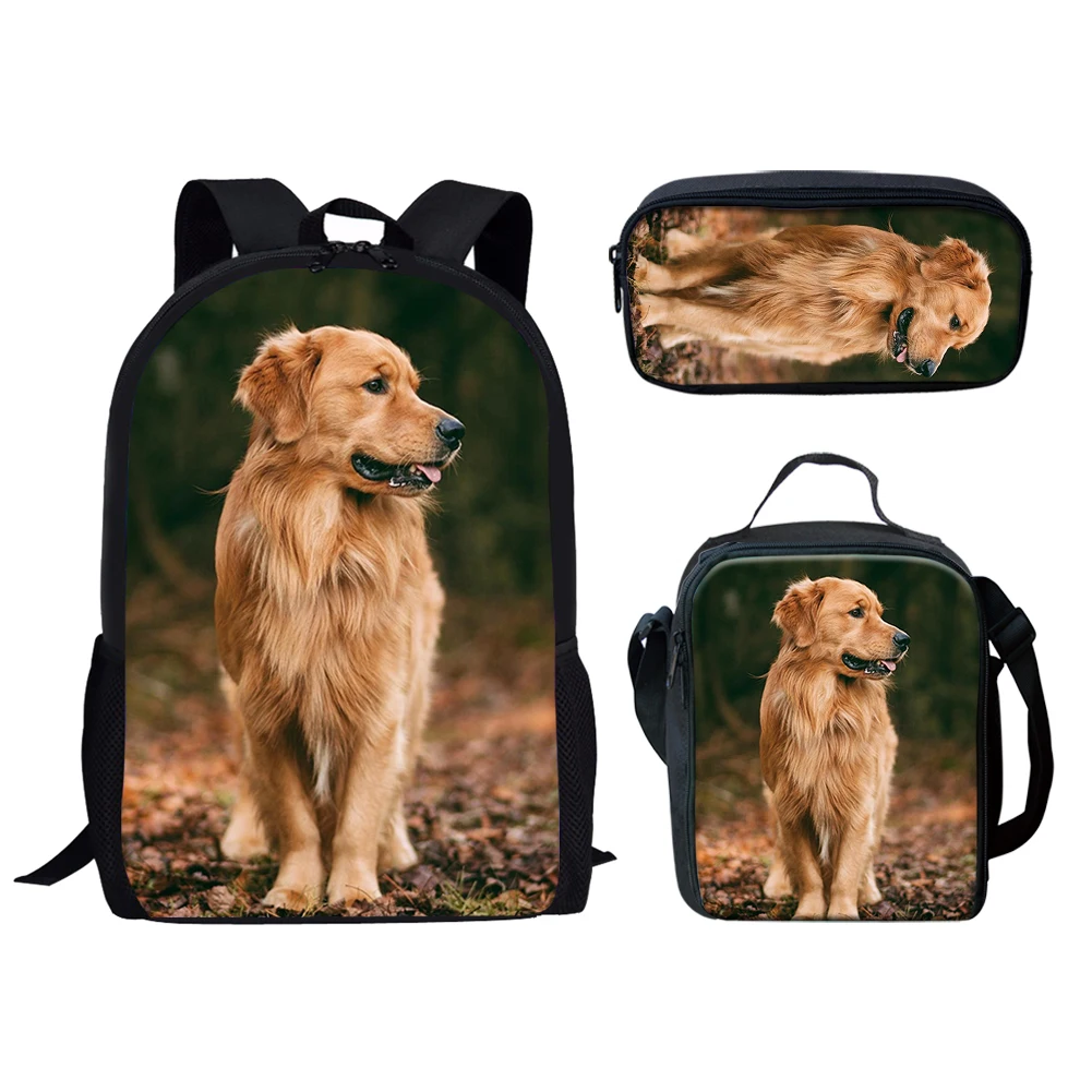 

FORUDESIGNS Cute Golden Retriever Printing School Bags For Girls Boys Fashion Adjustable Zipper Backpack Casual Outdoor Mochila