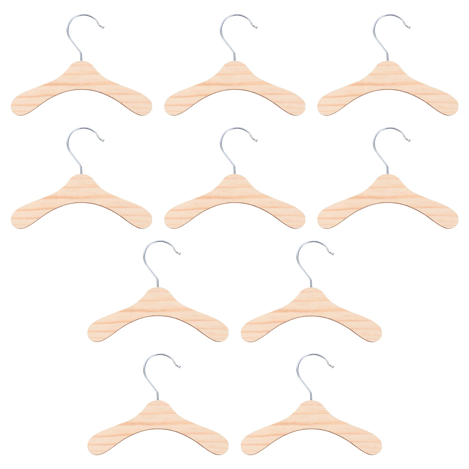 

10 Pcs Pet Hanger Supplies White Wooden Coat Hangers Toy Baby Accessories House