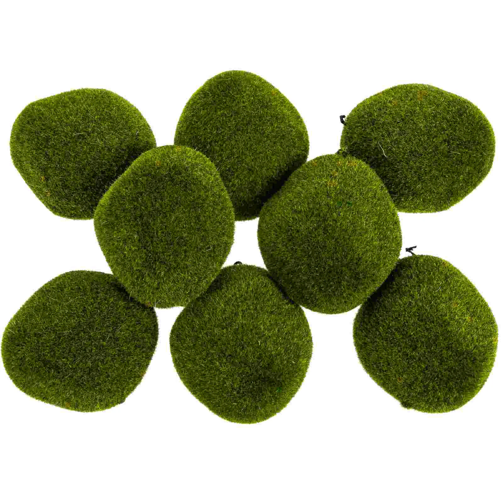 

8Pcs DIY Landscape Props Garden Decorative Mossy Stones Moss Flocking Stones