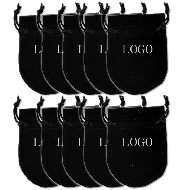 10PCS Black Flannel Bag Pouch For Bead Charm Earrings Necklace jewellery organizer Packaging Jewelry Organizer Joyero gift