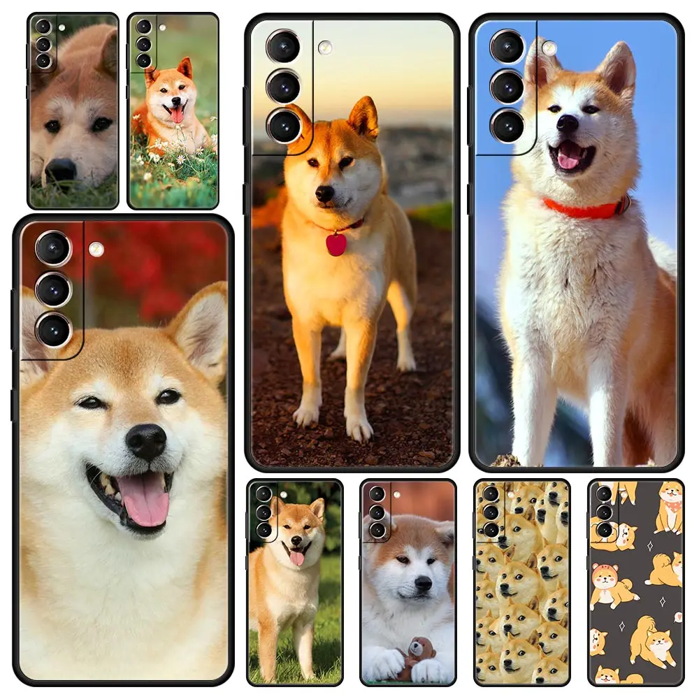 

Shiba Inu Dog Phone Case For Samsung Galaxy S23 Ultra S22 S21 S20 FE 5G S10 S10E S9 S8 Plus Note 20 Soft Black Silicone Cover