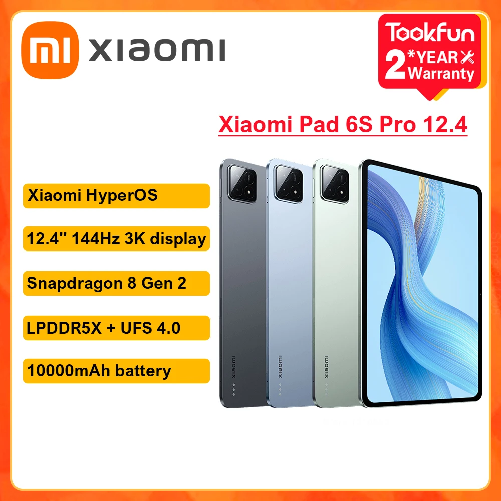Планшет Xiaomi Pad 6S Pro 12 4 Mi HyperOS Snapdragon 8 Gen2 144 Гц 3K Crystal-Clear