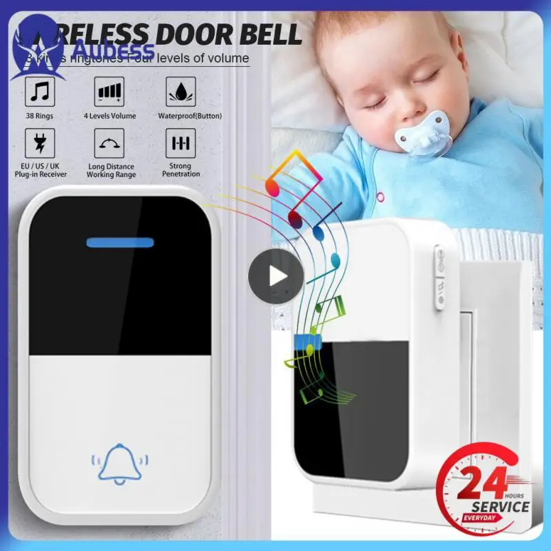 

Self Generating Calling Device 433.92mhz Wireless Calling Device Smart Home Us Eu Uk Plug Household Doorbell Doorbell