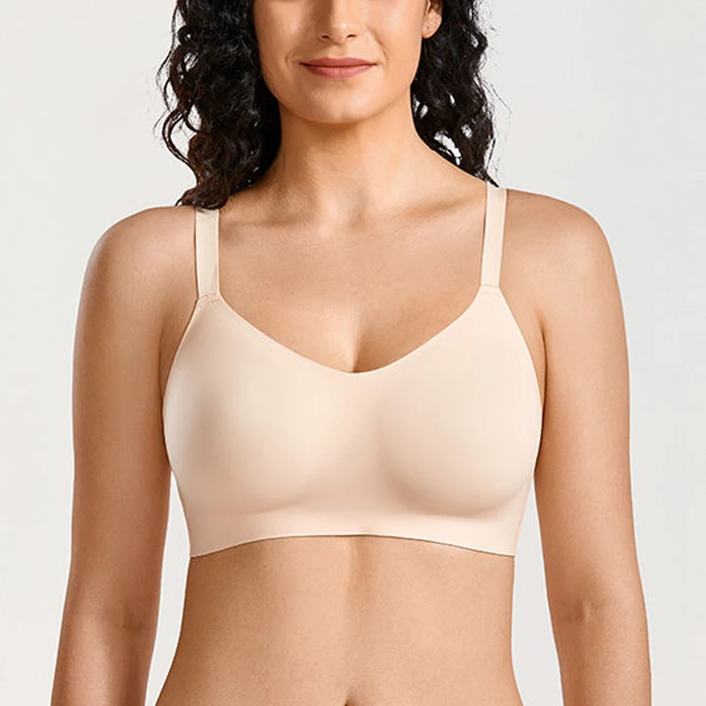 Mierside Women's Smooth Full Coverage No Wire Seamless Minimizer Bra Sexy Brassieres Soft Intimate Women's Underwear Plus Size
