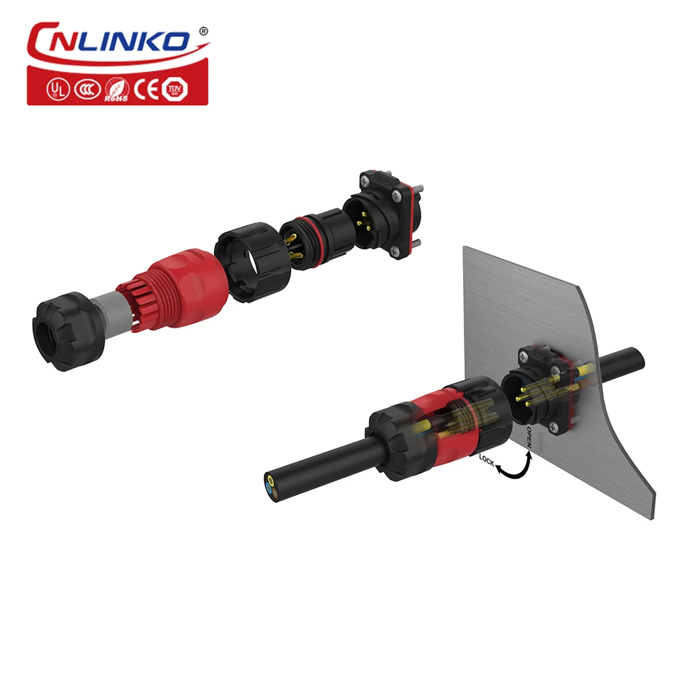 CNLINKO IP67 M20 2/3/4/5/7/9/12 Pin водонепроницаемый разъем для мужской и женской