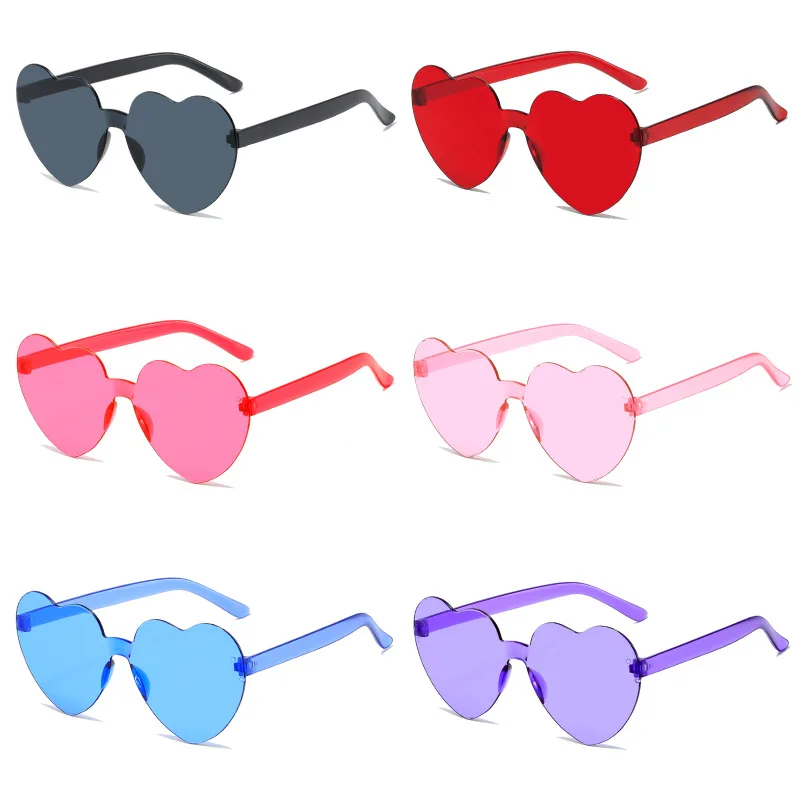 

Love Sunglasses Dazzling Colorful Glasses Peach Heart Sunglasses Summer Beach Sunglasses Children's Valentine's Day Gifts