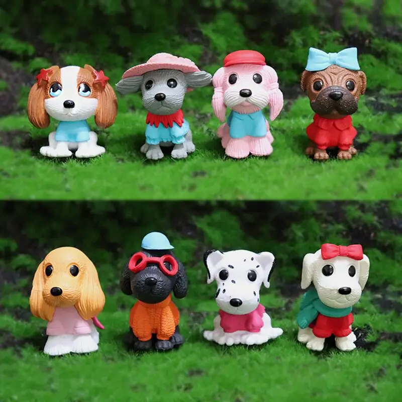 

8Pcs/Set Cartoon Dog Pet Puppy Pvc Doll Action Toy Figures 2-3CM
