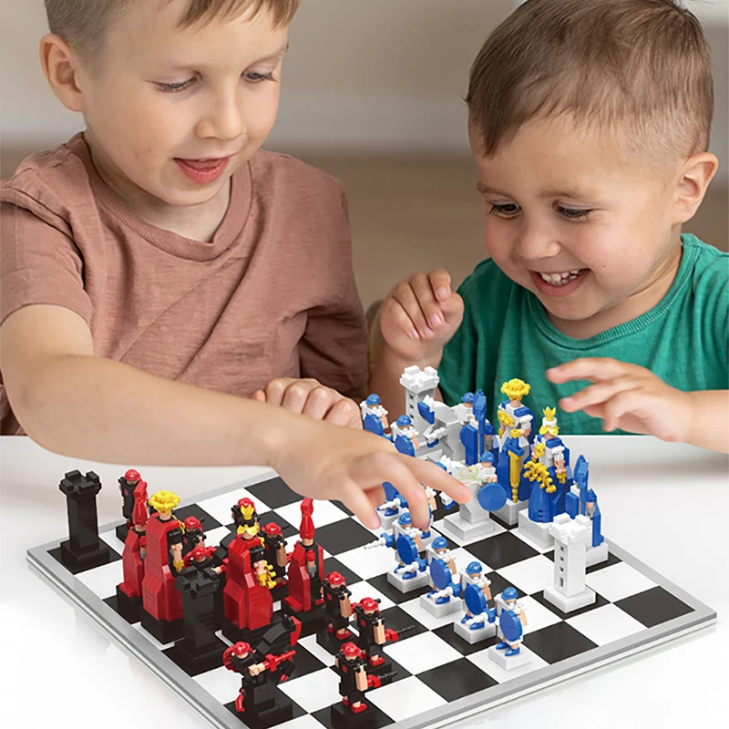 MOC Creative Chess Animalcraft Flight Table Board Game Model Mini Building Blocks City Toys for Children Gifts