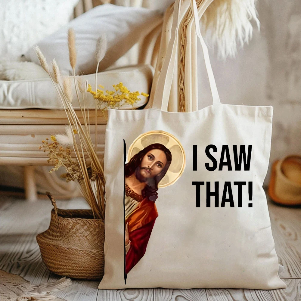 Иисус I Saw That Женские сумки Мем Подарок Забавная женская сумка для женщин Женская