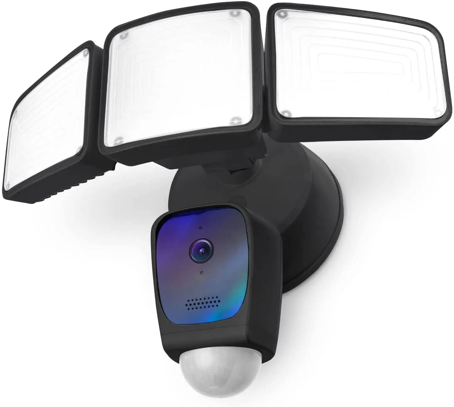 

HMTX Floodlight Camera – Smart 2.4 GHz 1080P Triple Head Outdoor Security Hardwired Flood Light Camera, No Subscription Requir