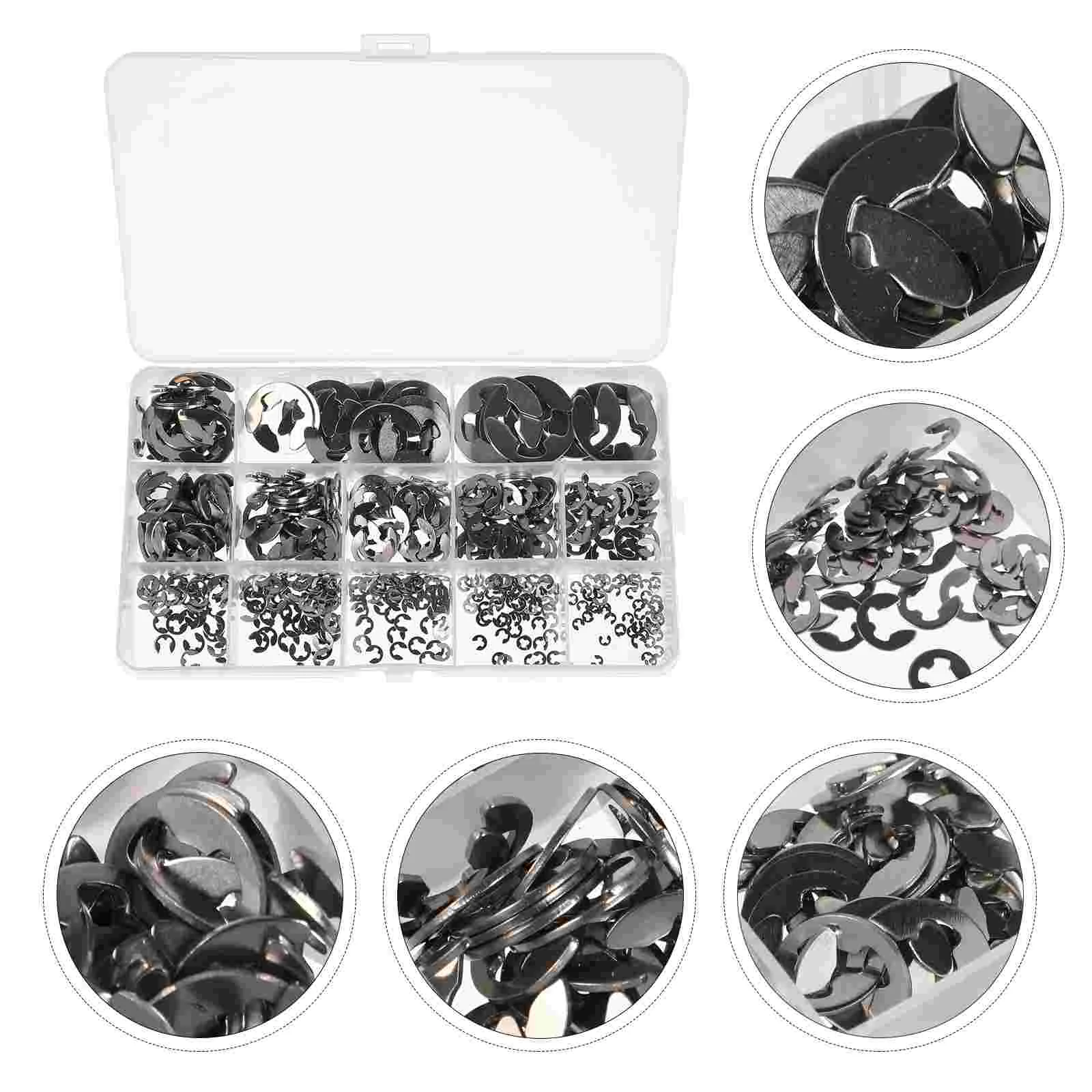 

515pcs Snap Ring Shop Assortment E-Clip External Circlip Snap Retaining Clamp